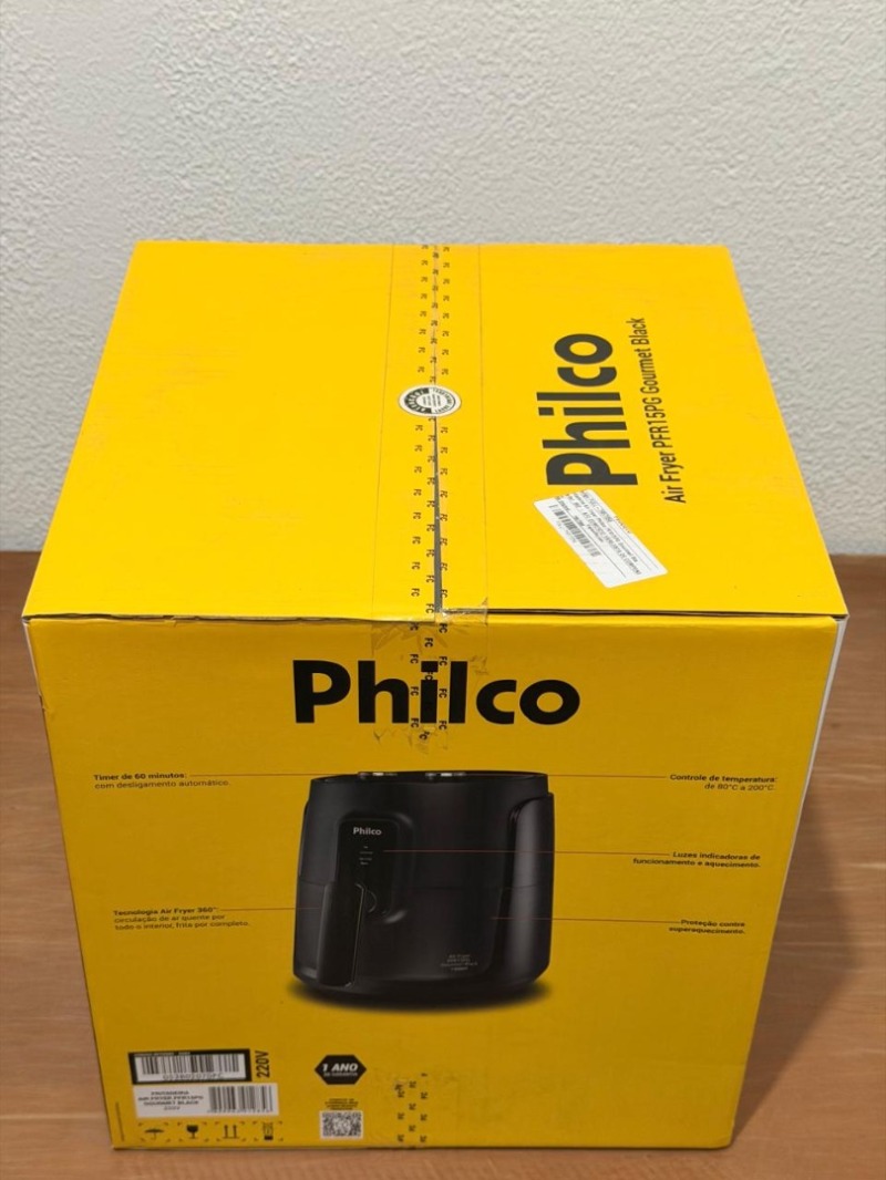 Fritadeira Air Fryer Philco PFR15PG Gourmet Black 4,4L 1500W 220V
