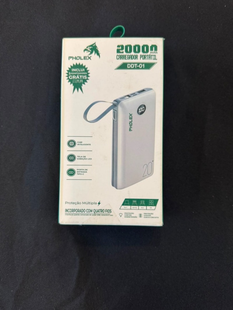 Power Bank 20.000 mah - Carregador rápido com Display
