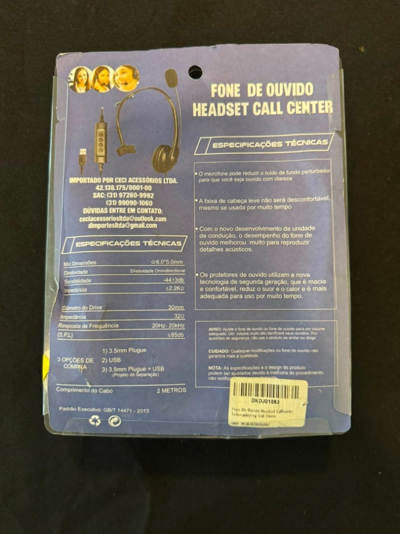 Fone de ouvido Headset