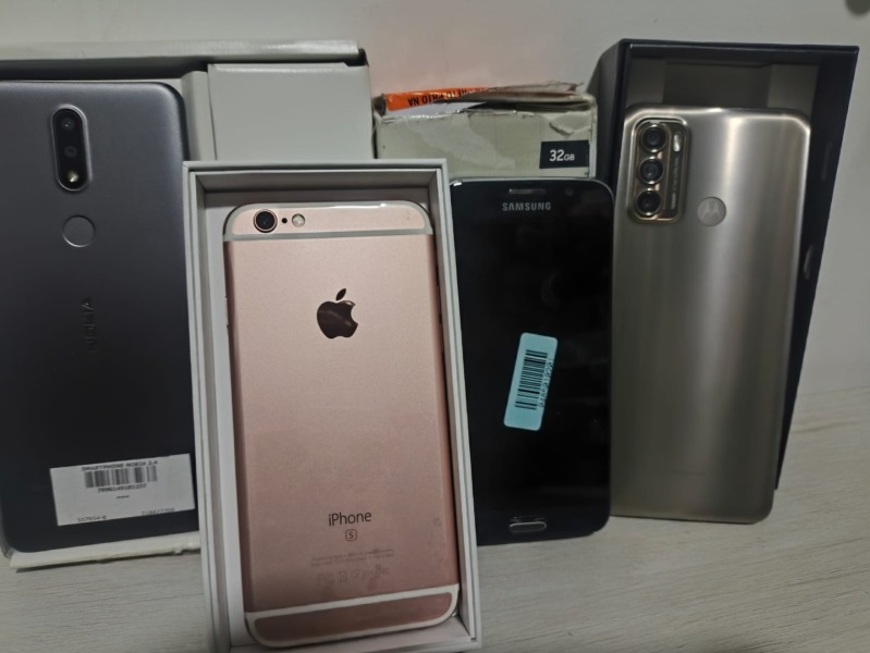 CELULARES - 01 NOKIA 2.4 - 01 MOTOROLA MOTO G60 128GB - 01 SAMSUNG GALAXY S6 - 01 IPHONE 6S ROSE