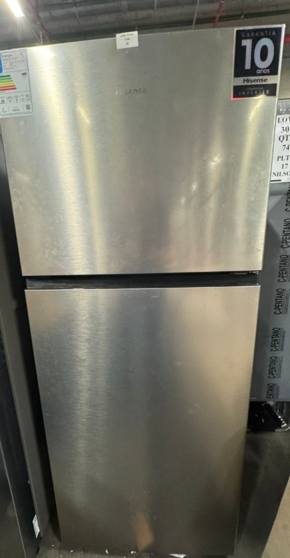 REFRIGERADOR T FREEZER 379L HISENSE RT3N375NAC31 INOX 110V