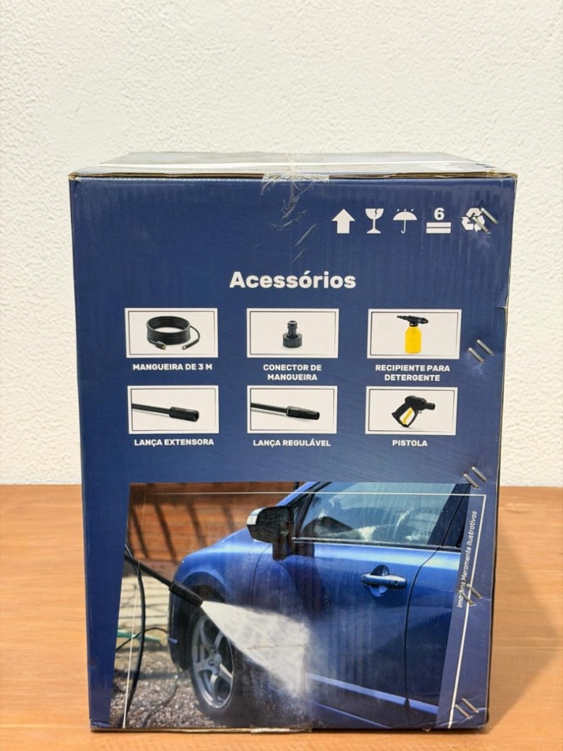 Lavadora de Alta Pressão 1400W com Shampoozeira, Rodas e Alça Longa HLX TEKNA