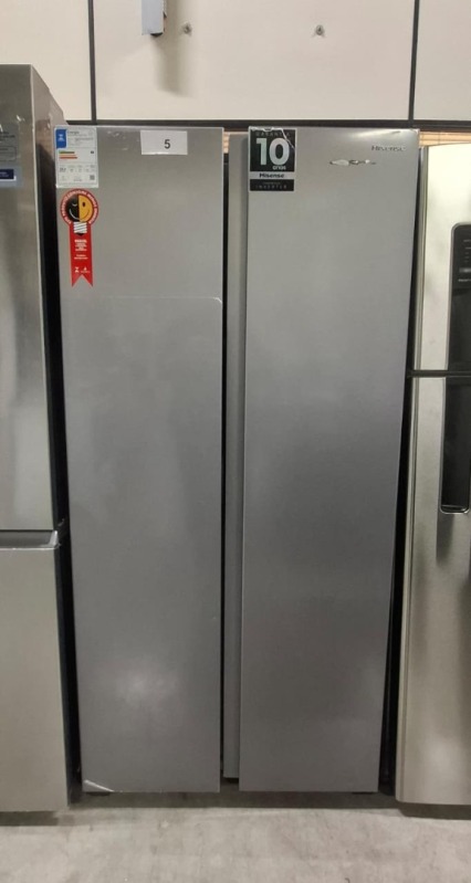 REFRIGERADOR SBS HISENSE RS3P428NEDA1 428L CINZA 127V