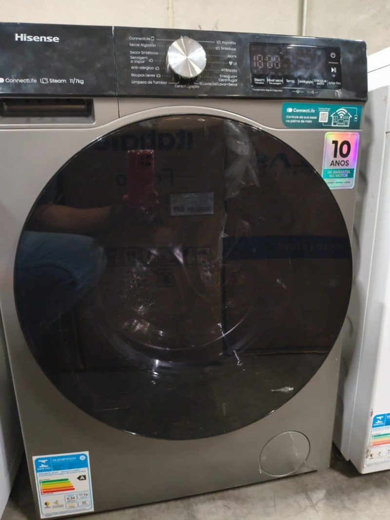 LAVA E SECA 11KG HISENSE WD3S11 WIFI TITANIUM 127V