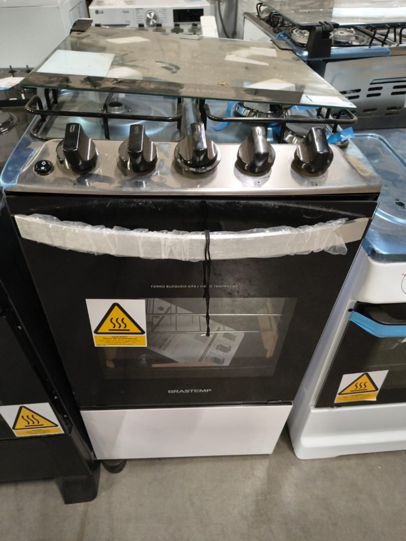 FOGÃO 4B PISO BRASTEMP BFO4NBB CLEAN BIVOLT BRANCO