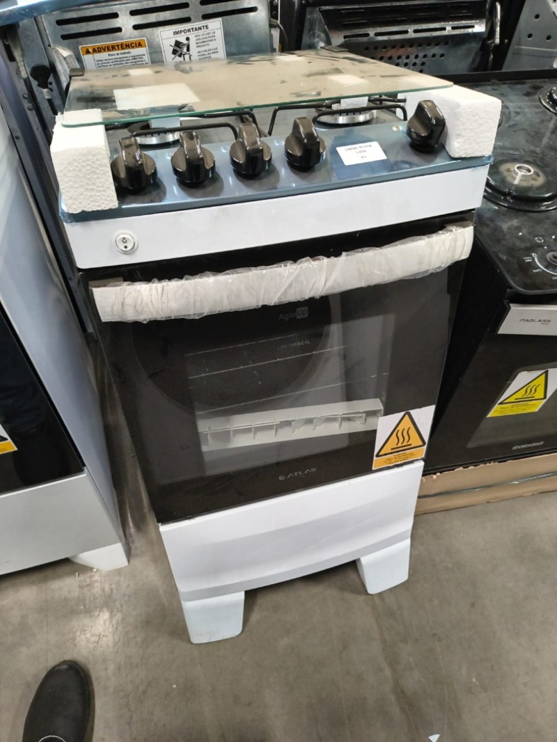 FOGÃO 4B ATLAS PISO AGILE INOX/BRANCO BIVOLT